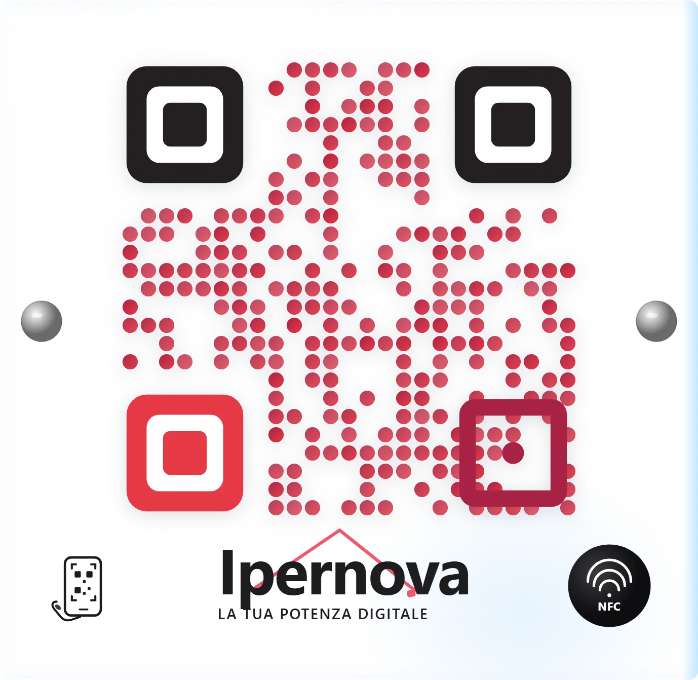 Pannello plexi 15×15 cm con QR e NFC